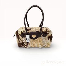 Salvatore Ferragamo Canvas Tote Bag with Leather Trim