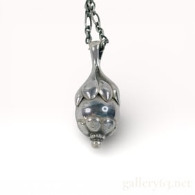 Georg Jensen Heritage 1991 Silver Pendant Necklace 18"