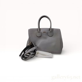 Furla Grey Leather Two-Way Handbag