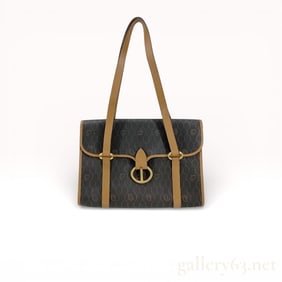 Christian Dior Honeycomb Leather & Canvas Tote Bag