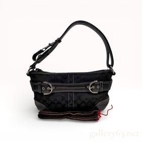 Coach Signature 7077 Black Shoulder Bag - Excellent Condition