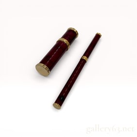 Mikimoto Lacquered Atomizer and Lip Brush Set - Unused