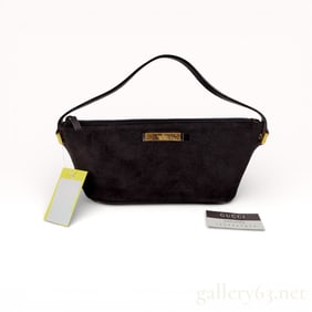 Gucci Suede One-Shoulder Pouch Handbag