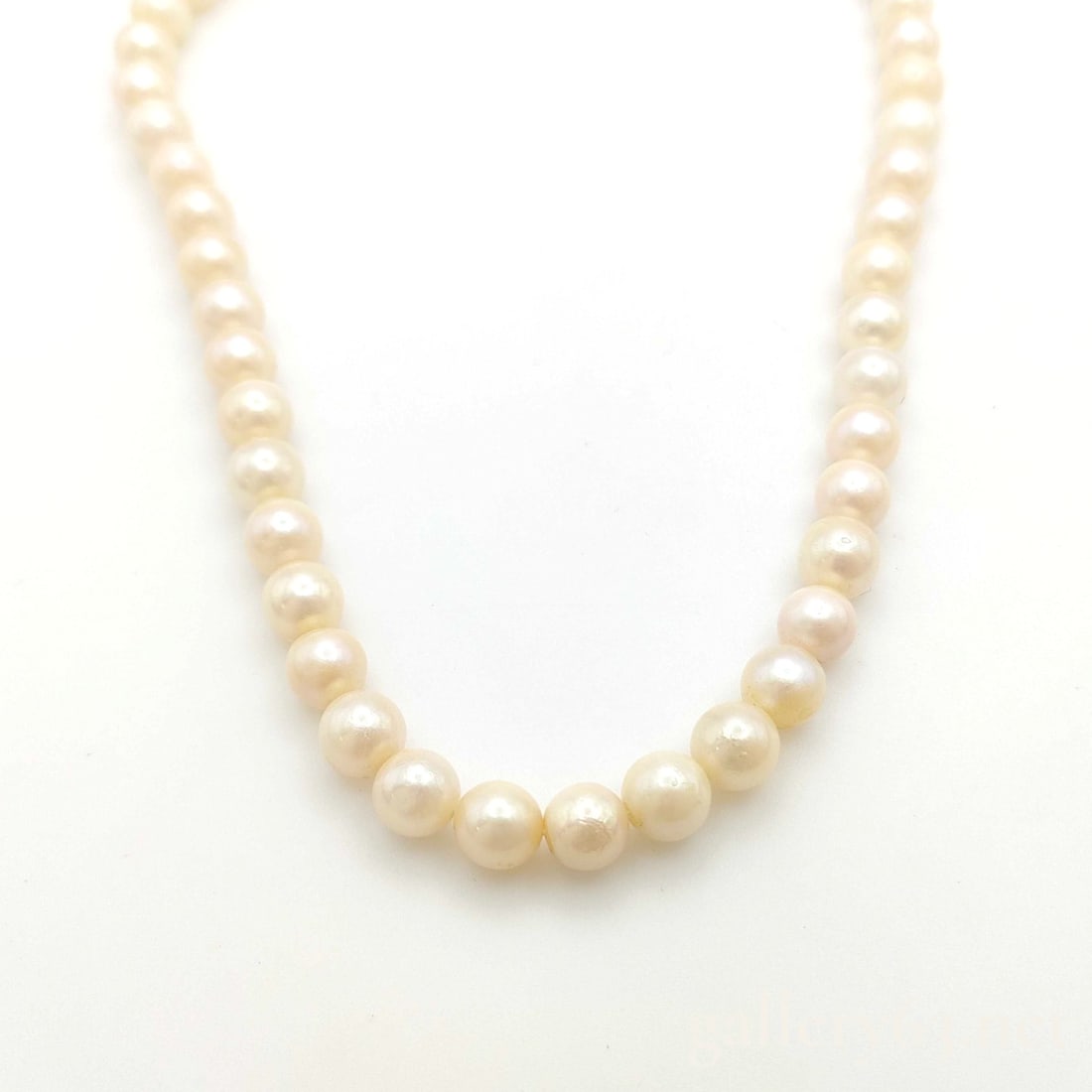 7mm Cultured Pearl Necklace with Sterling Silver Clasp 16" (1 of 5)