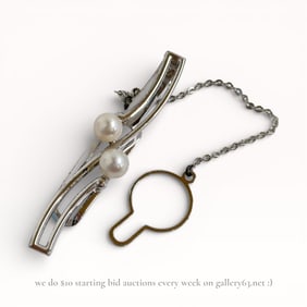 Mikimoto Pearl Tie Pin in Sterling Silver
