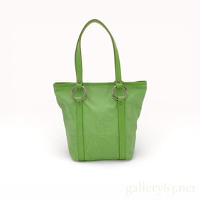 Dolce & Gabbana Green Jacquard Tote Handbag