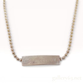 Gucci Square Logo Sterling Silver Choker Necklace