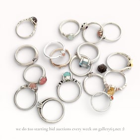 Sterling Silver Ring Assortment with Stones