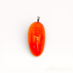 Platinum 900 Mounted Carnelian Pendant