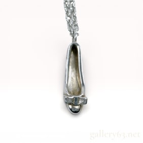Salvatore Ferragamo Sterling Silver Pumps Motif Necklace