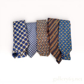 Group of 5 Vintage Celine Silk Ties