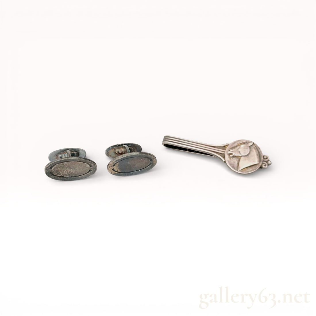Georg Jensen Cufflinks and Tie Pin Set (1 of 10)