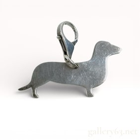 Tiffany & Co. Dachshund Motif Sterling Silver Key Chain/Dog Tag