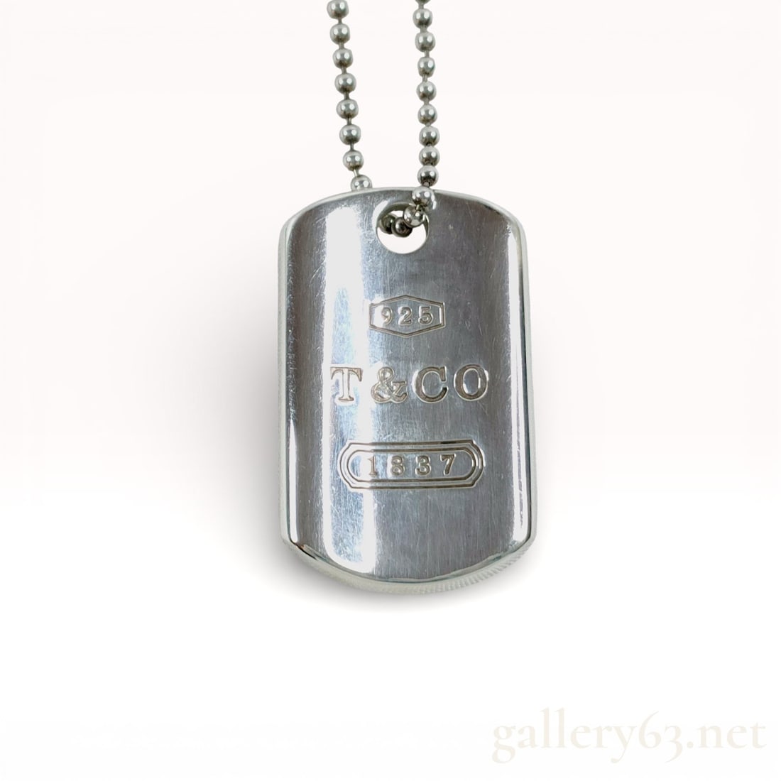 Tiffany & Co. Sterling Silver 1837 Dog Tag Necklace 18" (1 of 10)