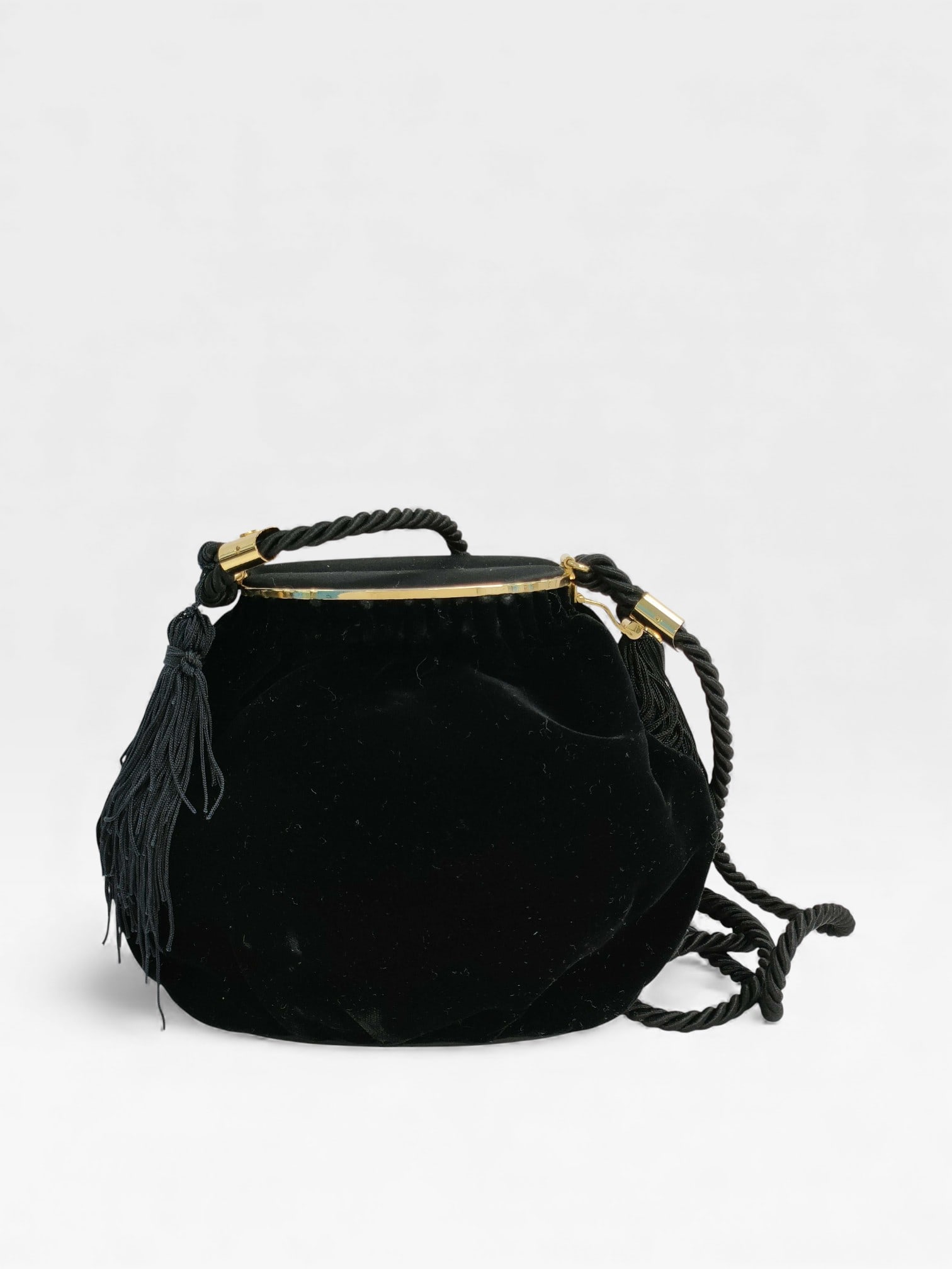 Gucci Black Velour Drawstring Shoulder Bag (1 of 10)