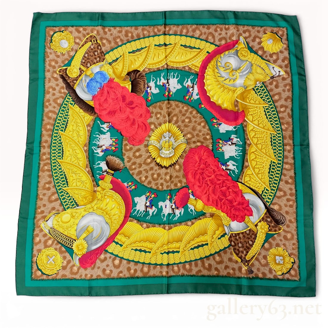 Hermès Carré 90 “Casques de Plumets?? Silk Scarf (1 of 10)