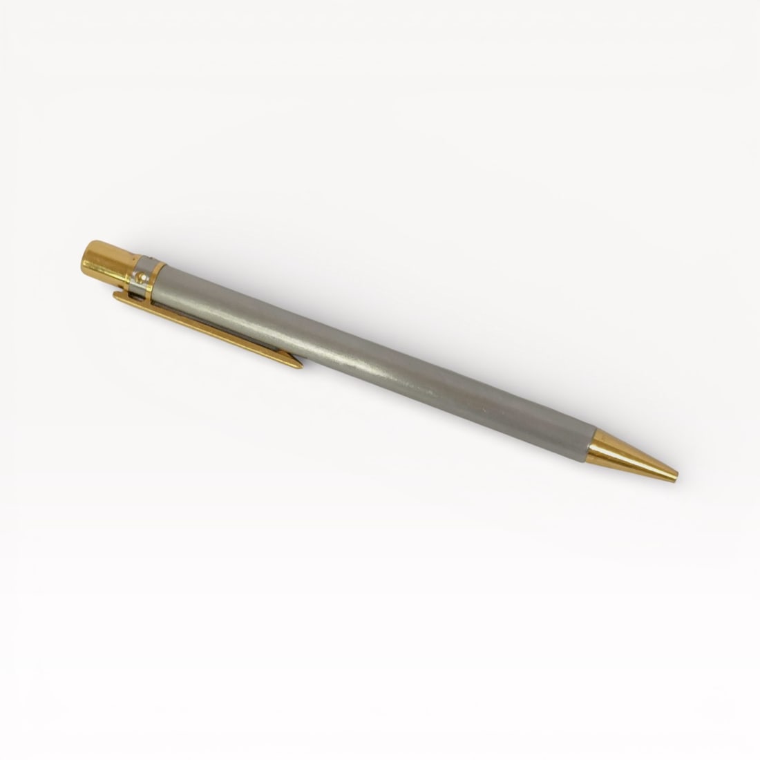 Cartier Santos de Cartier ballpoint pen in brushed steel with gold-plated accents (1 of 6)