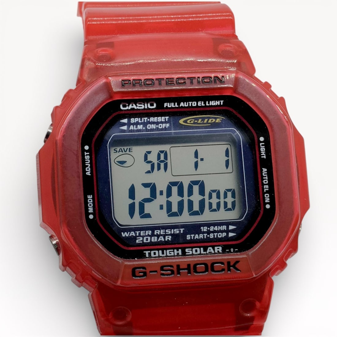 Casio G-Shock 43mm GL-200 Digital Men’s Watch with Red Resin Case and Strap, with Box (1 of 10)