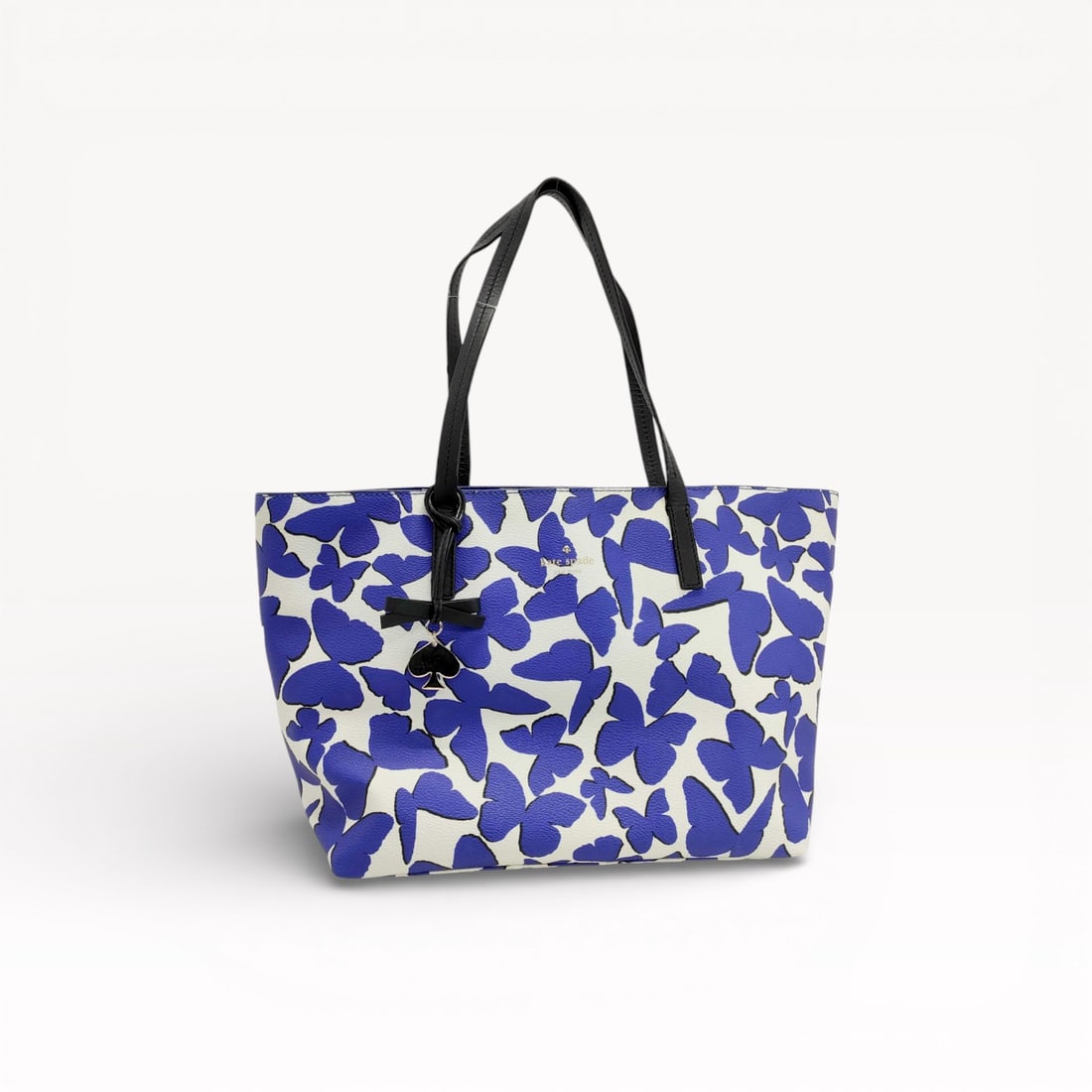 Kate Spade New York Butterfly Print Tote Bag with Black Leather Handles (1 of 10)