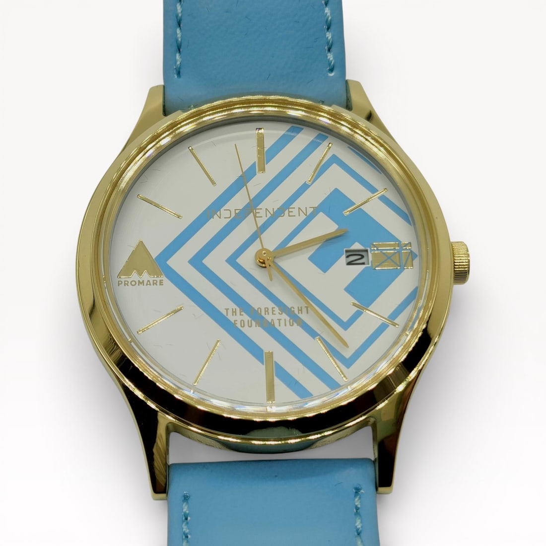 Independent x Promare Kray Foresight J810-0075K02 Wristwatch with Blue Geometric Dial and Leather (1 of 10)