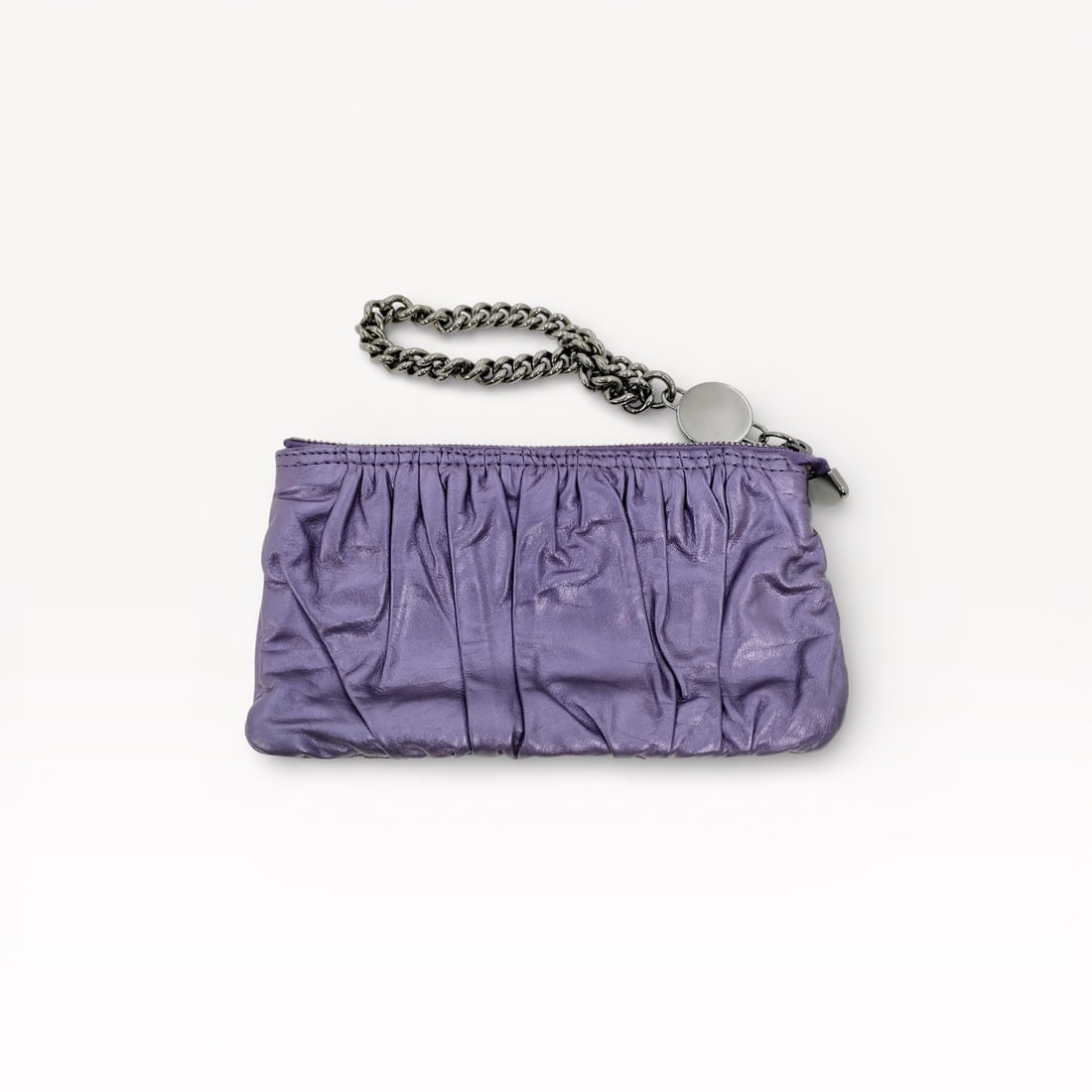 Gucci Interlocking GG Galaxy Pouch in Purple Leather with Chain Wrist Strap (1 of 9)