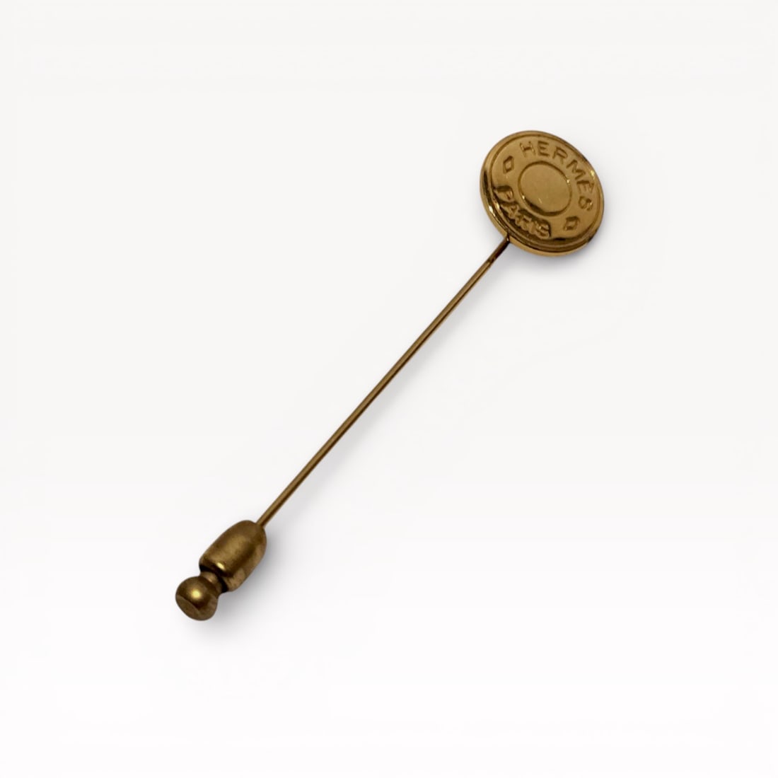 Hermès Sellier Pin Brooch in Gold-Tone Metal (1 of 10)