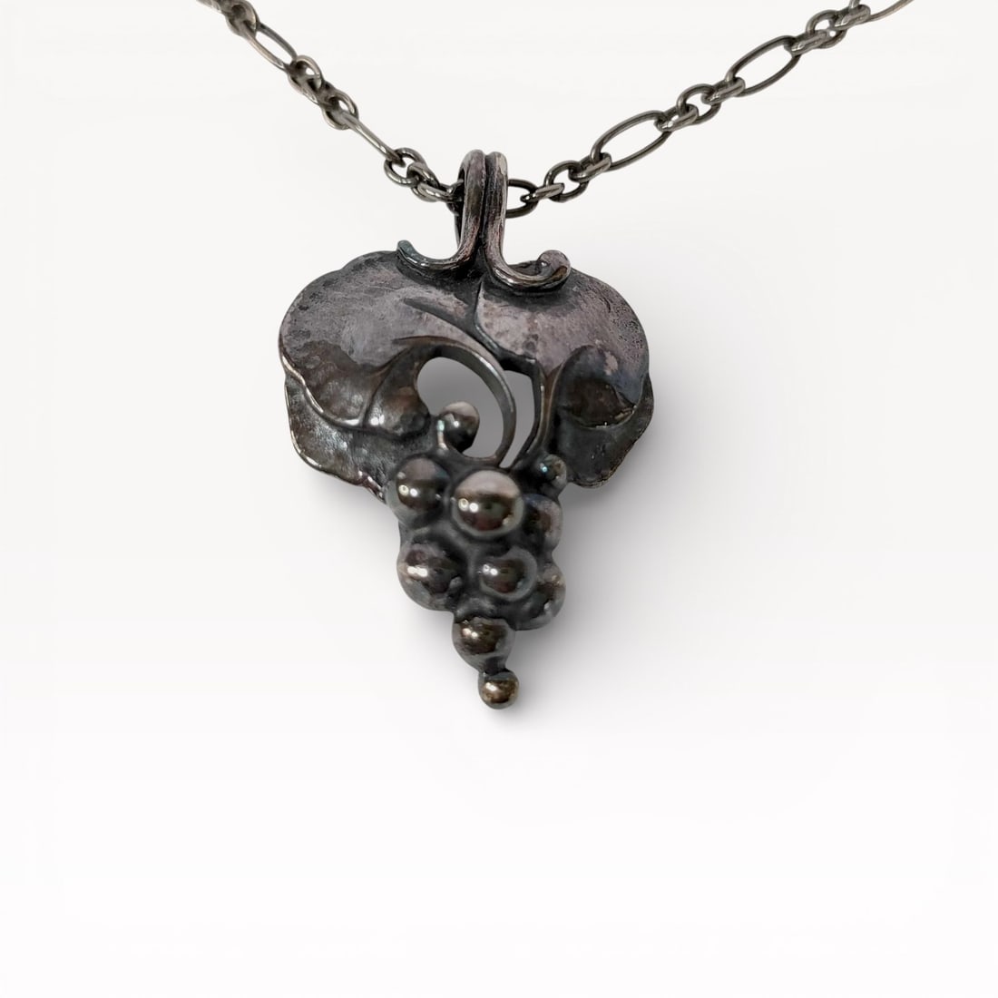 Georg Jensen 1996 Sterling Silver Grape Pendant Necklace (1 of 10)