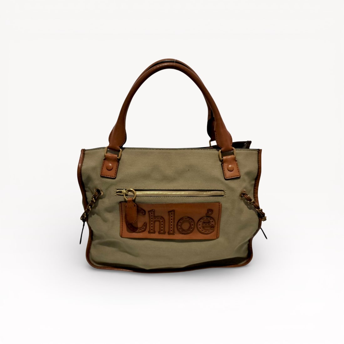 Chloé Canvas and Leather Handbag in Beige and Brown 2-way (1 of 10)
