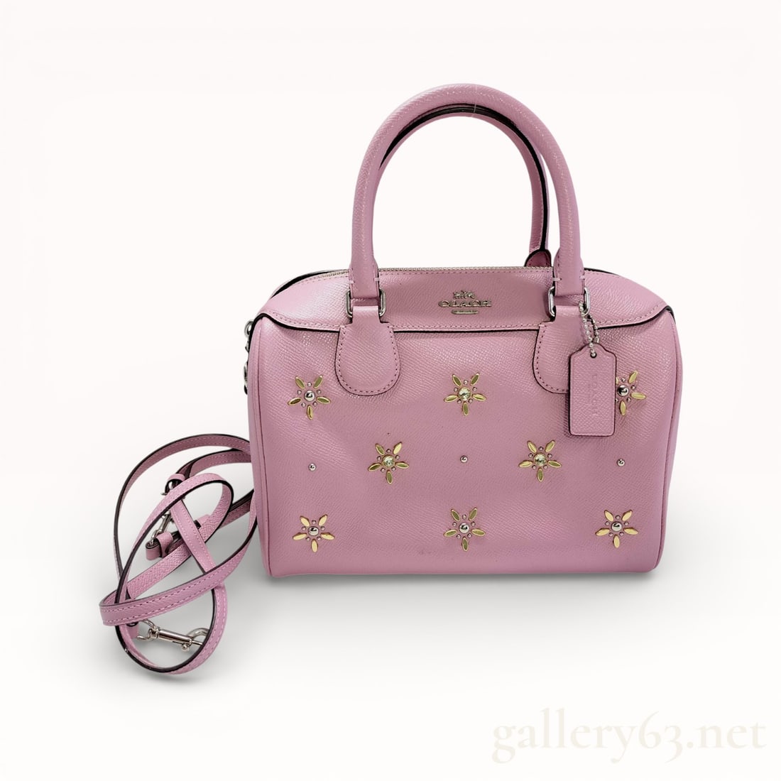 Coach 2 way Pink Leather Handbag with Strap (1 of 10)