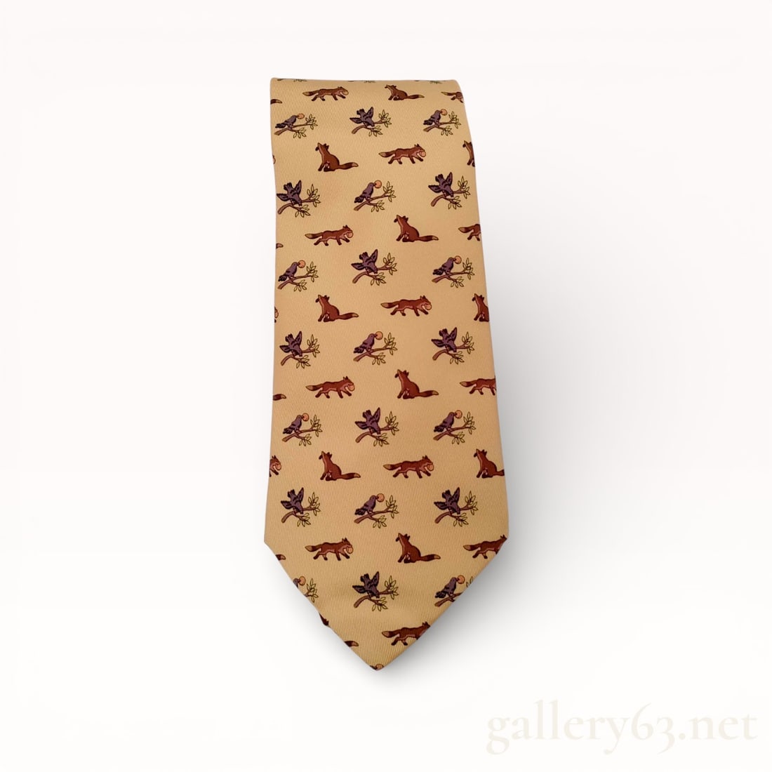 Hermes Fox And Bird Silk Tie (1 of 8)