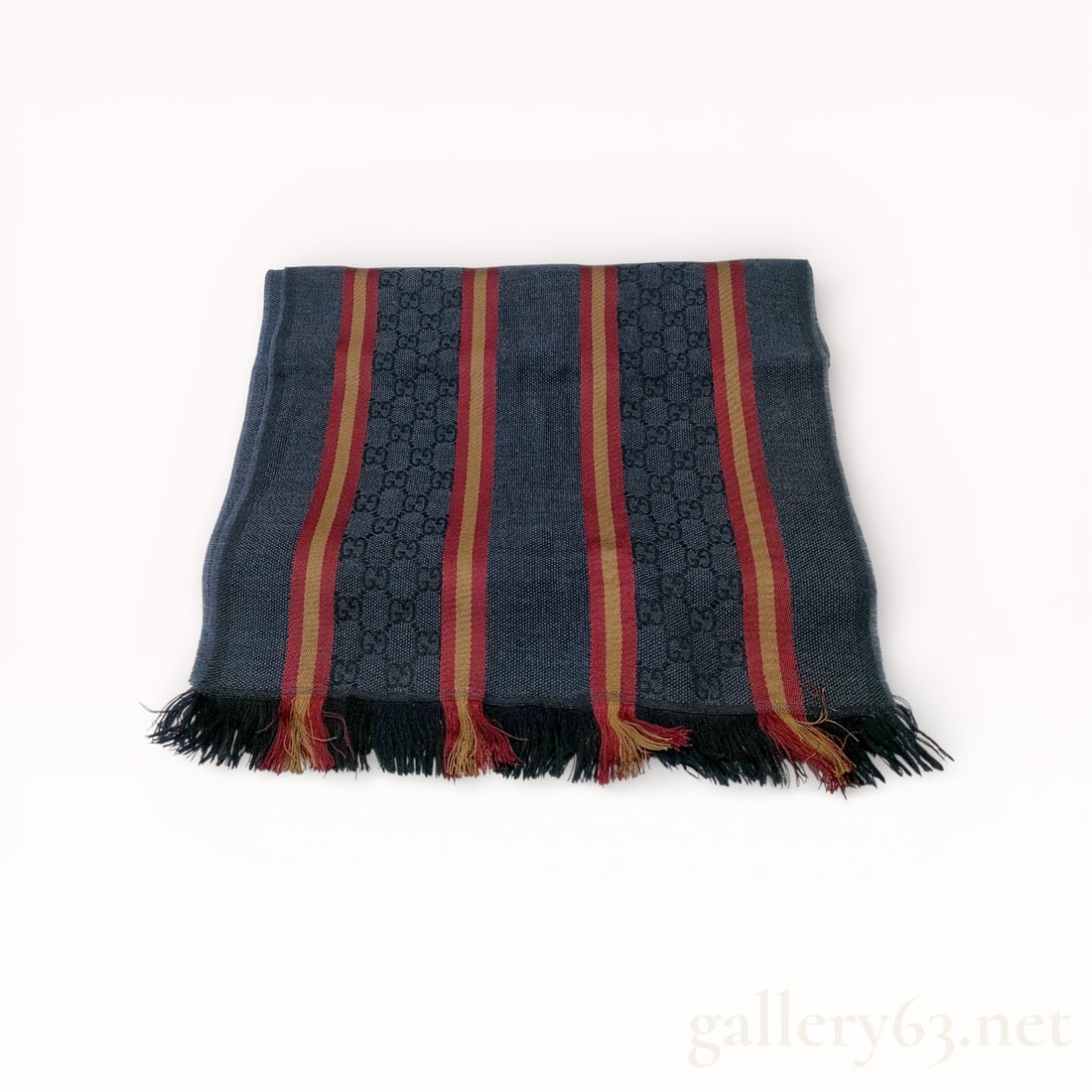 Gucci GG Monogram Wool & Silk Blend Jacquard Scarf 70" (1 of 8)