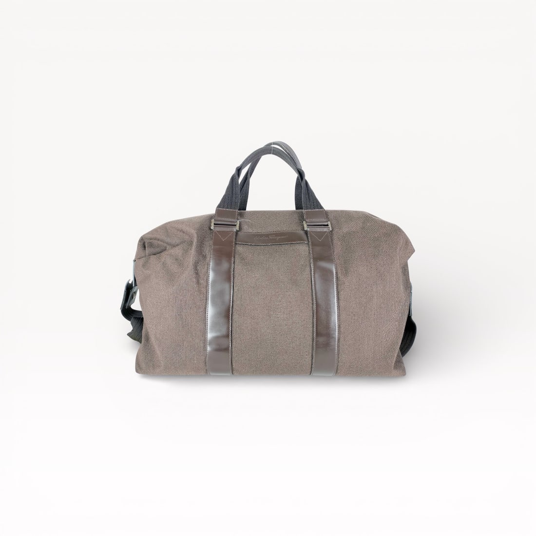 Salvatore Ferragamo Gancini Canvas and Leather Weekender 2-way Travel Bag in Brown 45cm (1 of 10)