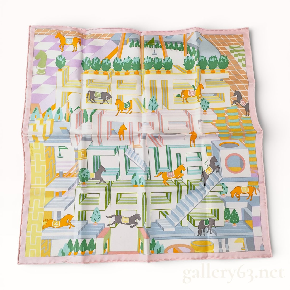 Hermès "Horse Club Detail" Silk Scarf (1 of 10)