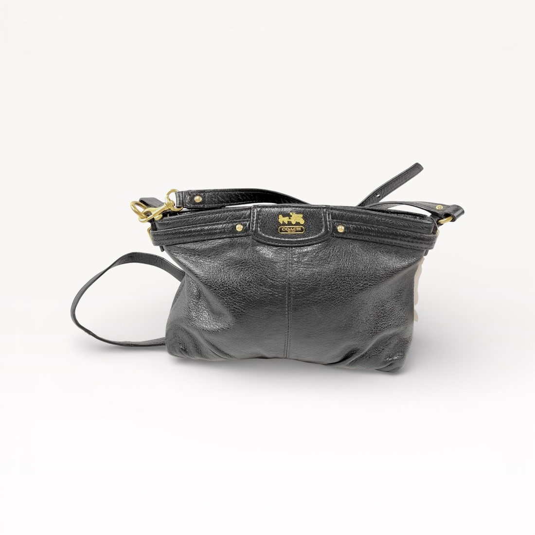 Coach Madison Shoulder Bag in Black Leather with Gold-Tone Hardware (1 of 10)