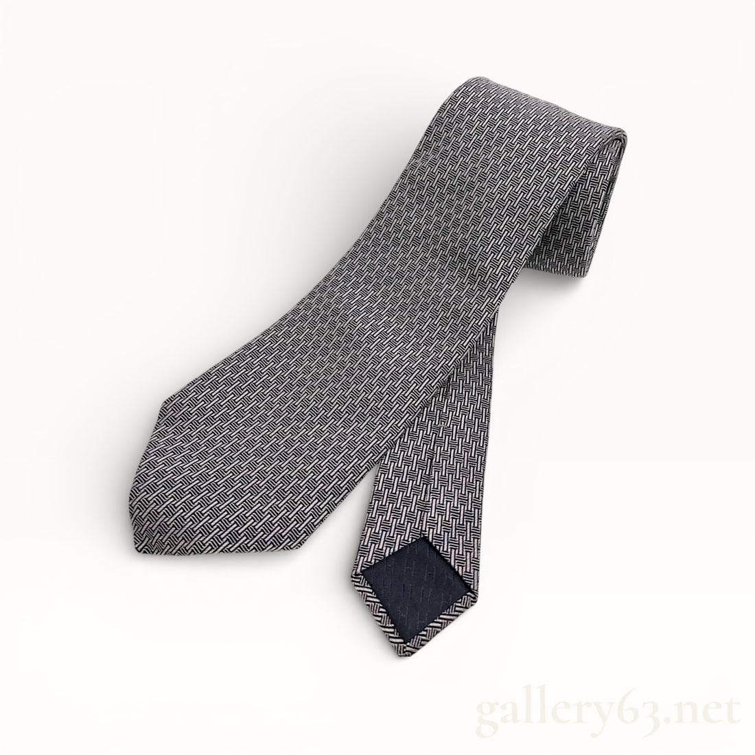 Hermes "H" All-Over Pattern Silk Tie With Box (1 of 9)