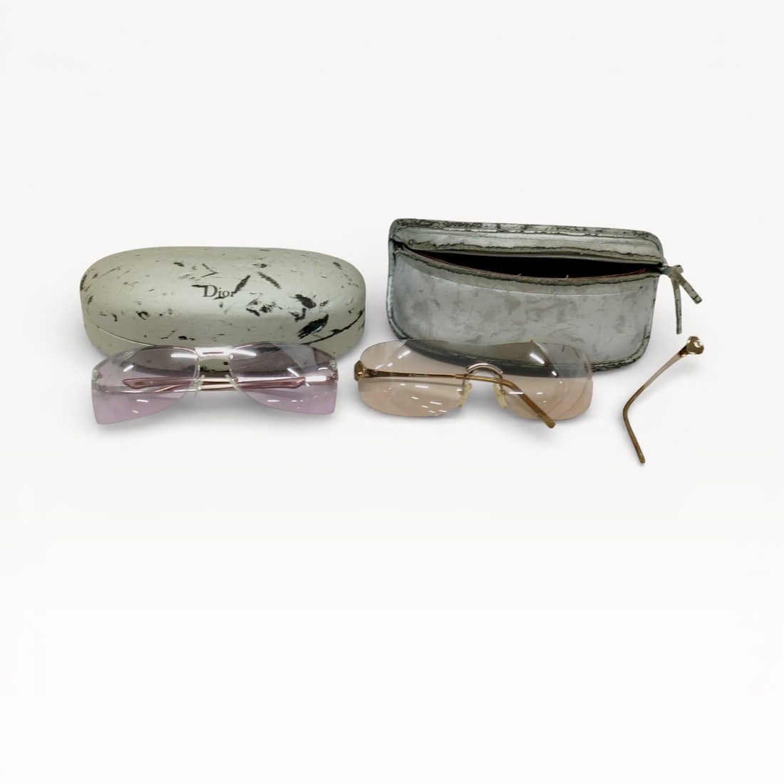 Dior Sunglasses Two-Piece Set with Rimless Lenses and Cases (1 of 6)