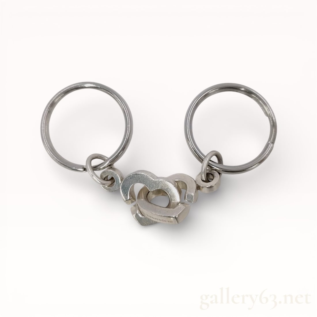 Tiffany&Co. Two Hearts .925 Silver Keychain (1 of 4)