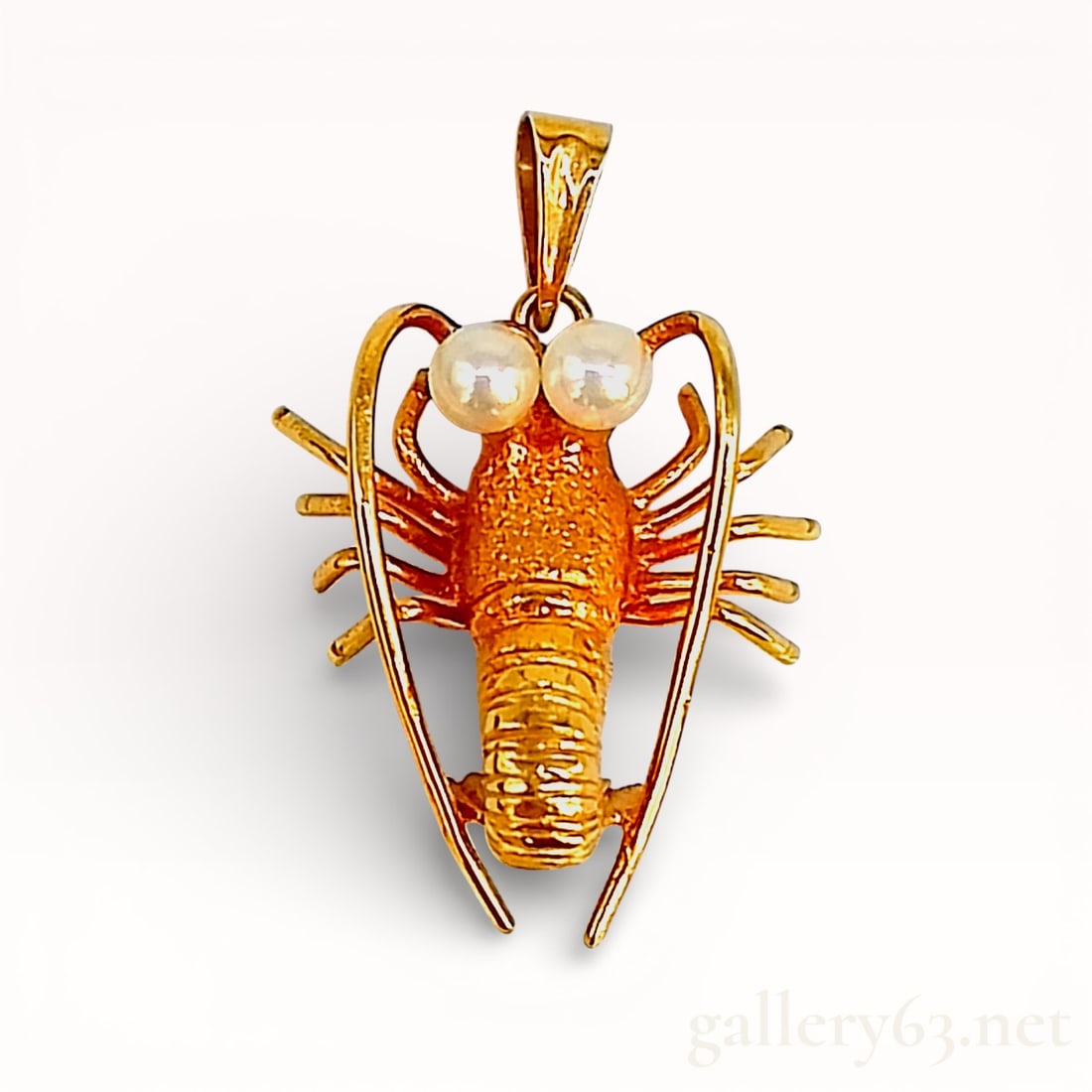 18KYG Shrimp Motif Pearl Pendant (1 of 7)