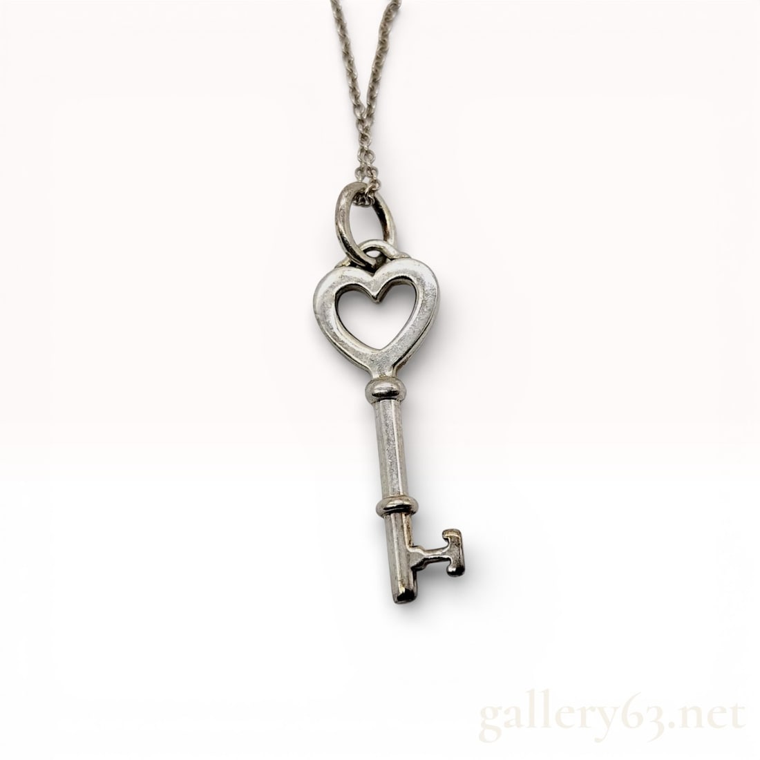 Tiffany and Co. Sterling Key Pendant Necklace 17in. (1 of 7)