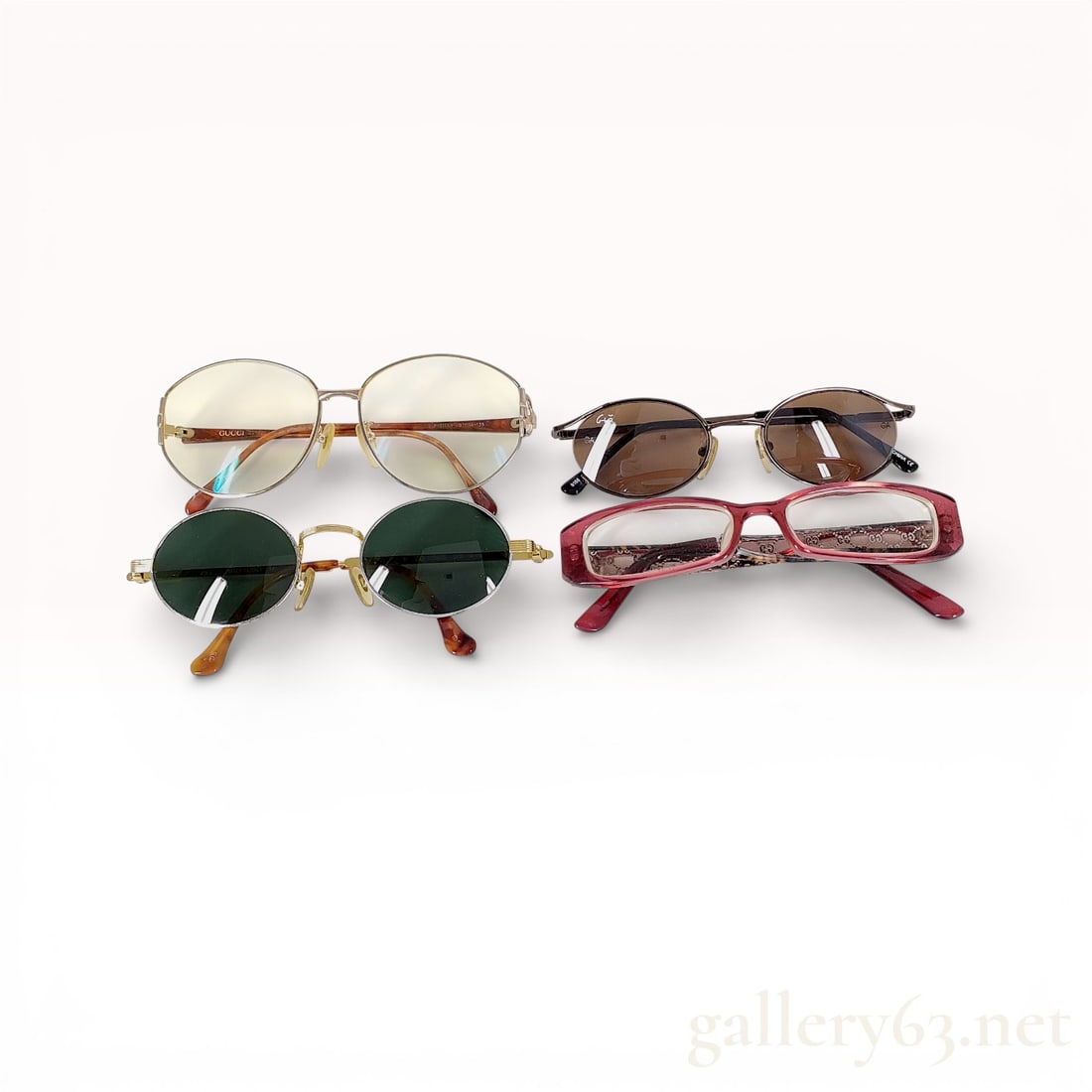 Group of Vintage Sunglasses and glasses: 3 Pairs of Gucci, One Pair of Armani Glasses (1 of 10)