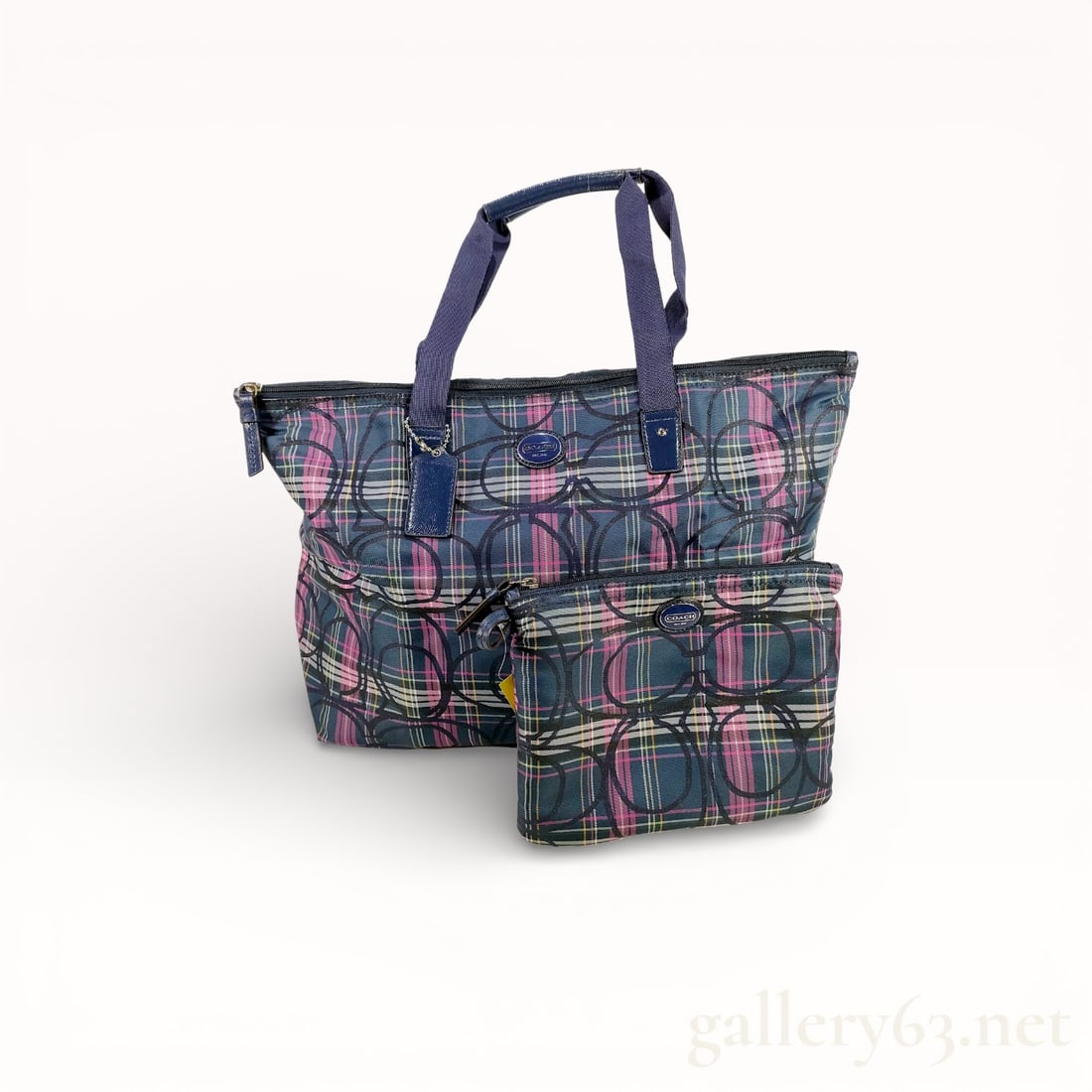 Coach Signature Tote Bag Nylon Multicolor with Pouch - Excellent Condition (1 of 10)