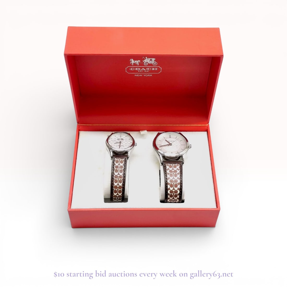 Coach Women’s Watch Pair – 2 Quartz Wristwatches Estate Lot with Box (1 of 10)
