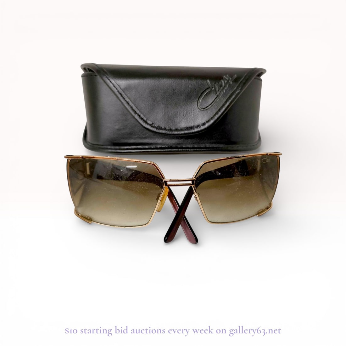 Cazal Gold-tone Sunglasses – Vintage Designer Eyewear Set (1 of 9)