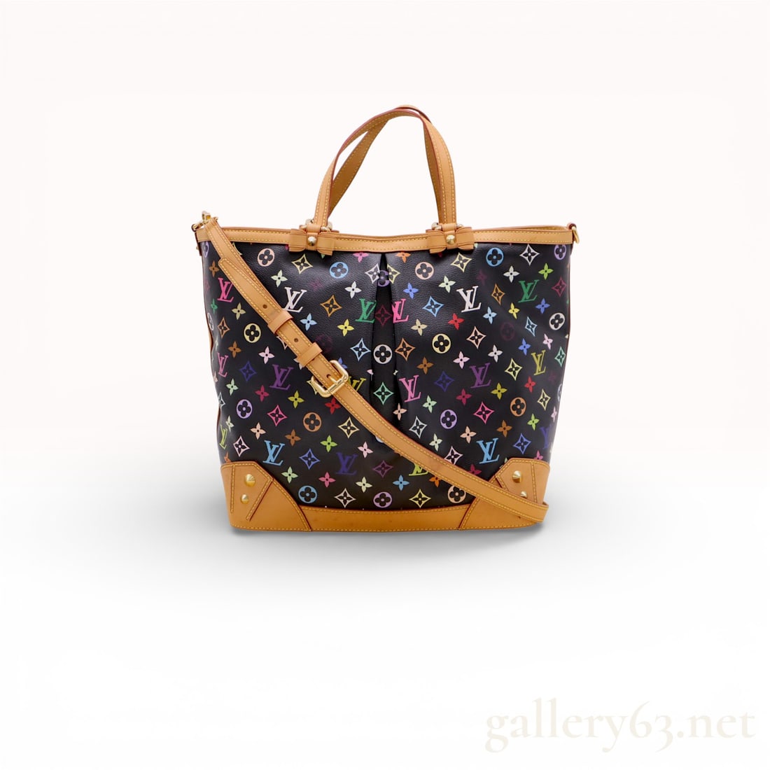 Louis Vuitton x Takashi Murakami Monogram Multicolor Charlene GM Noir 2-Way Bag (Ref. M93215): This bag! Is seriously collectible, especially with the dust bag and full shoulder strap. Authentic Louis Vuitton x Takashi Murakami monogram multicolor coated canvas Charlene GM tote bag featuring th