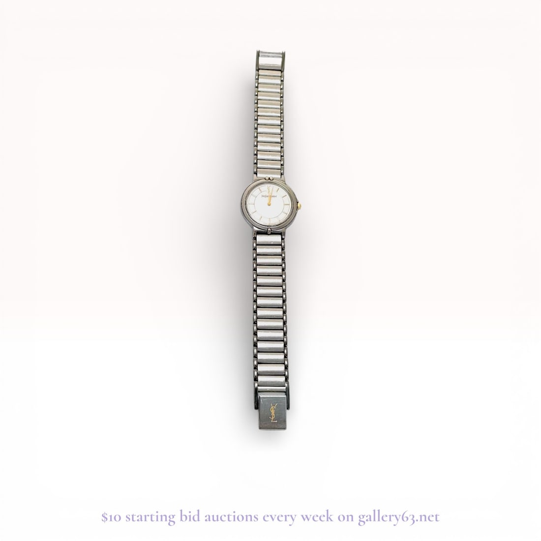 Yves Saint Laurent Women’s Quartz Watch: Estate lot offered as shown, including all items visible in the images. Offered as a single lot with no individual examination; contents and condition vary and may include wear, damage, or missing ele