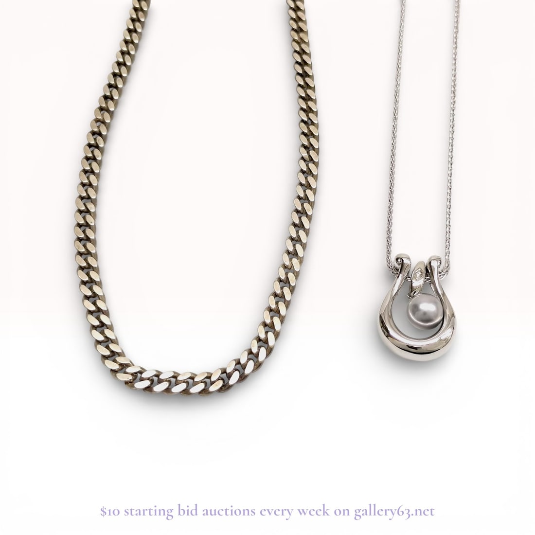 Sterling Silver Necklace Set – SV925 Estate Jewelry Lot 40.3g (1 of 10)