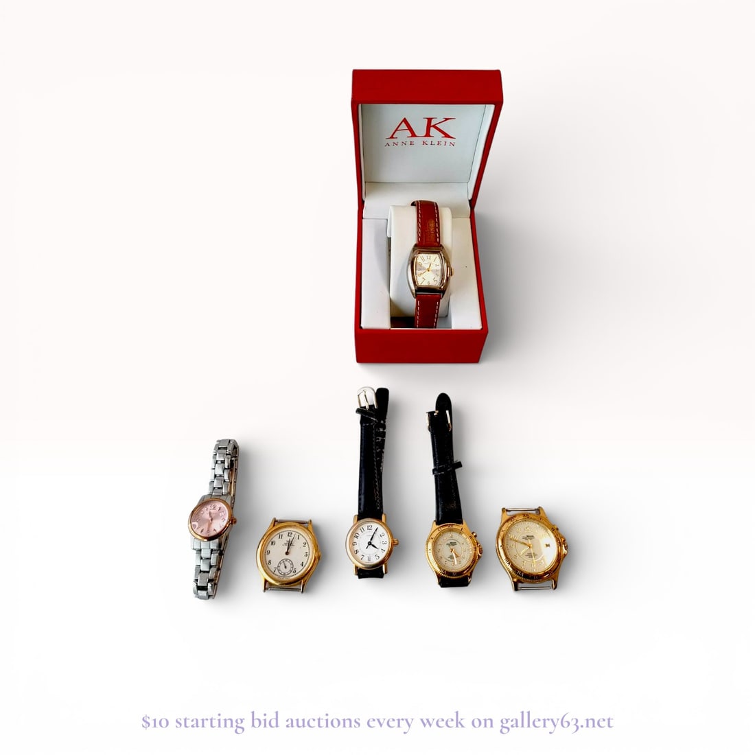 Women’s Designer Watch Lot – Coach, Anne Klein & Mixed Brands (6-Piece Set): Estate lot offered as shown, including all items visible in the images. Offered as a single lot with no individual examination; contents and condition vary and may include wear, damage, or missing ele