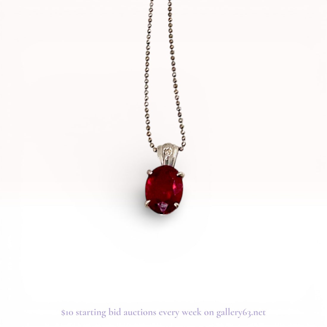 Sterling Silver 4.00ct Ruby Solitaire Pendant Necklace with Diamond Accent: Estate lot offered as shown, including all items visible in the images. Offered as a single lot with no individual examination; contents and condition vary and may include wear, damage, or missing ele