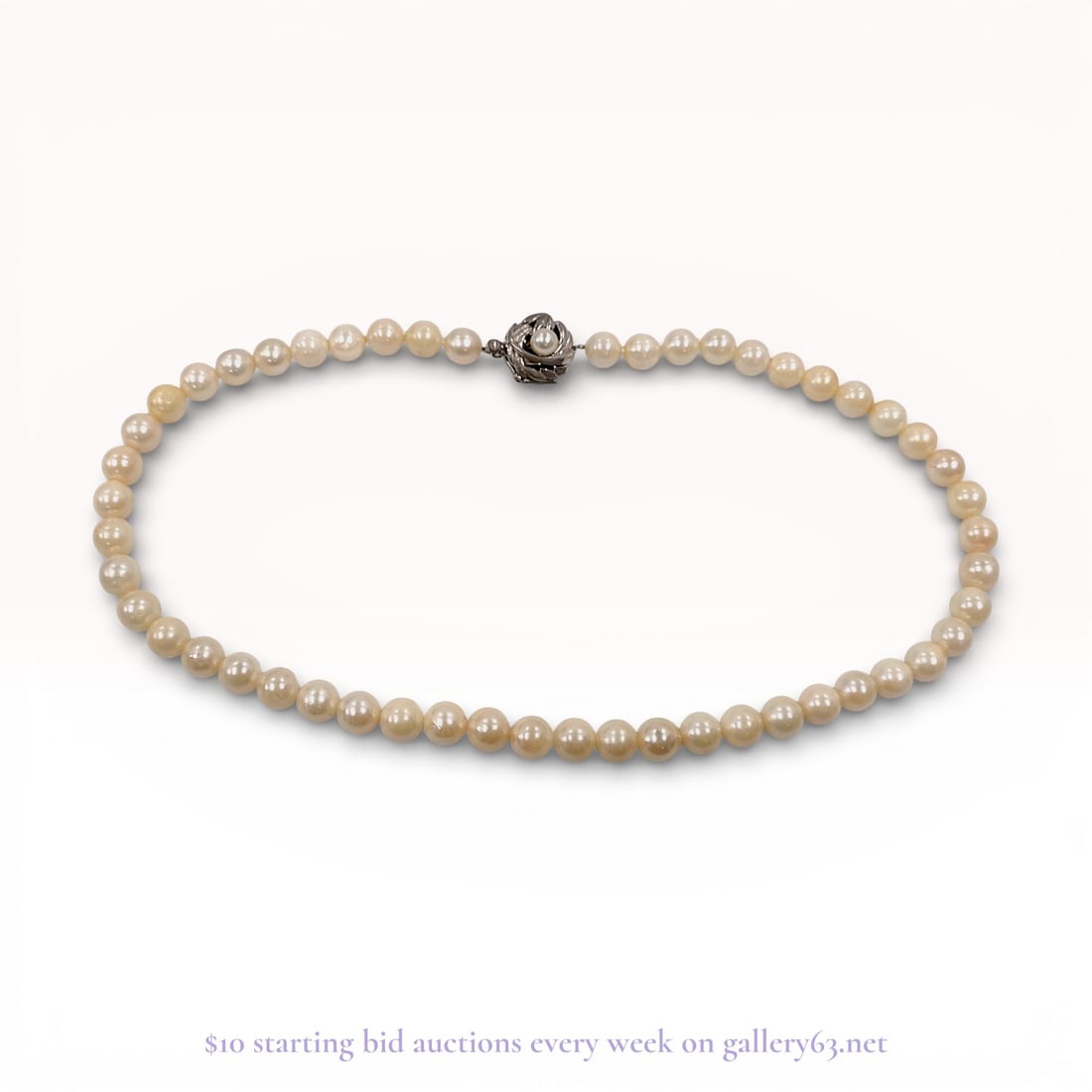 Pearl Necklace with Sterling Silver Clasp – Approx. 8mm Cultured Pearls, 42 grams: Estate lot offered as shown, including all items visible in the images. Offered as a single lot with no individual examination; contents and condition vary and may include wear, damage, or missing ele