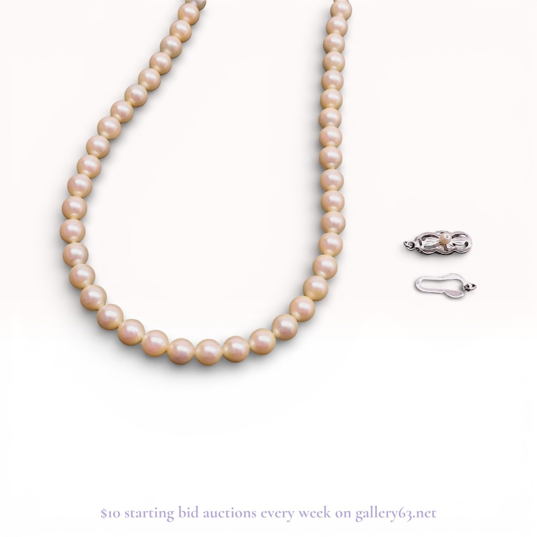 Freshwater Pearl Necklace – 7mm Strand Sterling Silver Estate Jewelry 75 grams (1 of 9)